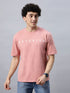Bold Comfort: Men's Oversize Printed Cotton T-Shirt White